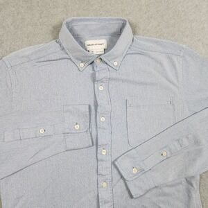 Ministry Of Supply Shirt Mens Medium Blue White Striped Slim Stretch